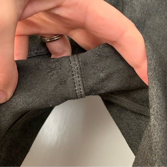 Spanx Pants Womens Medium Silver Metallic Dark Side Zipper Eye Hook Closure - Picture 9 of 13